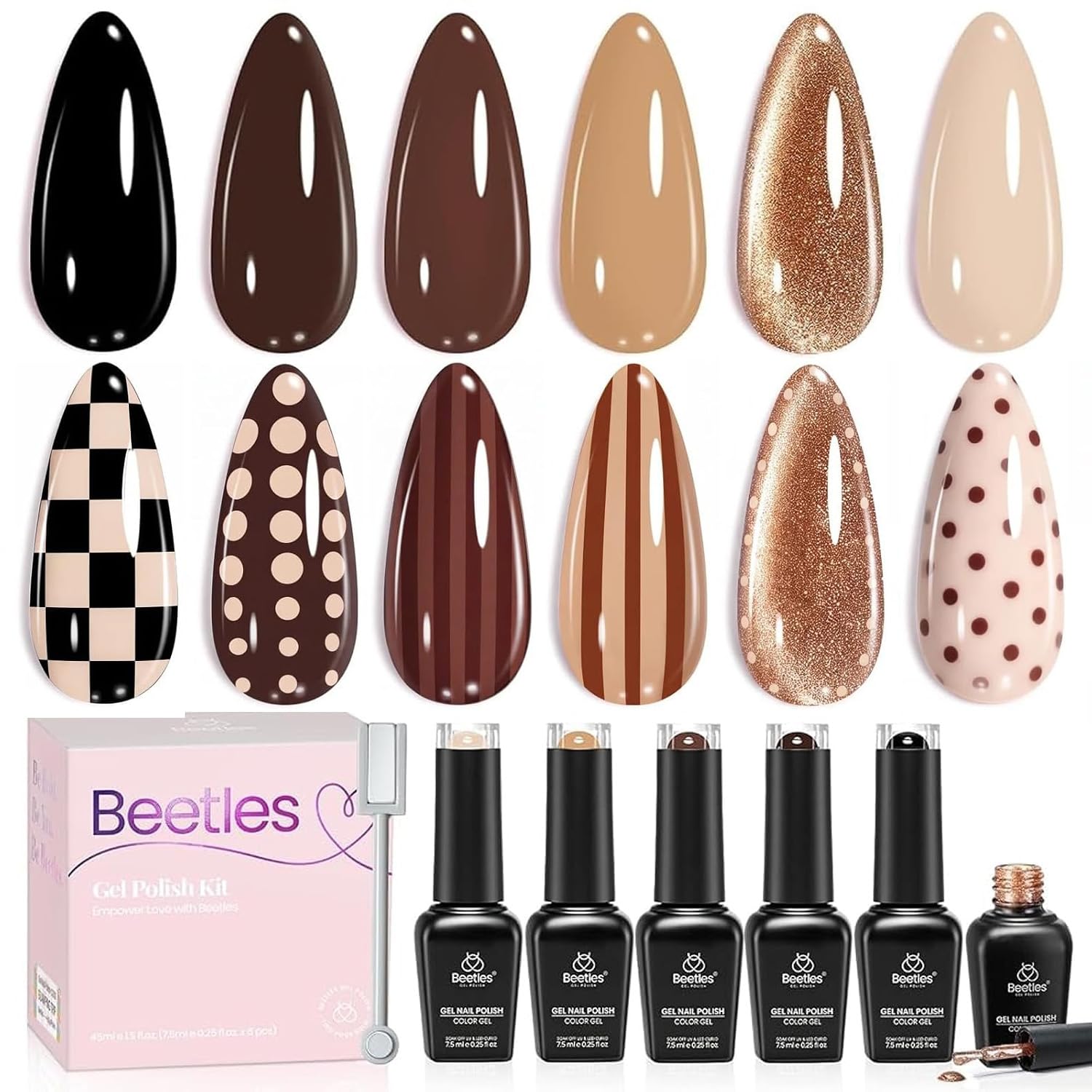 Brown Gel Polish Set with Magnet