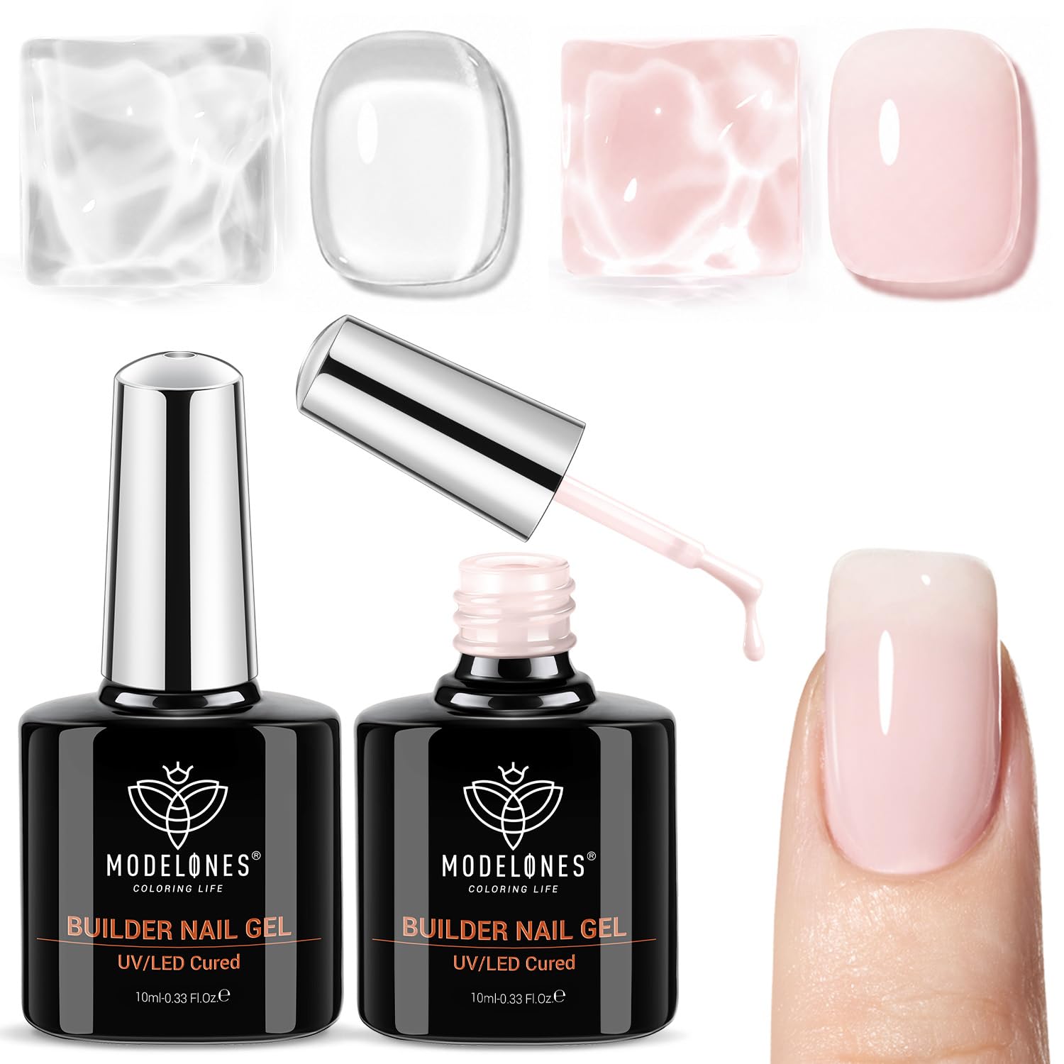 Clear & Cover Nude Builder Gel Set