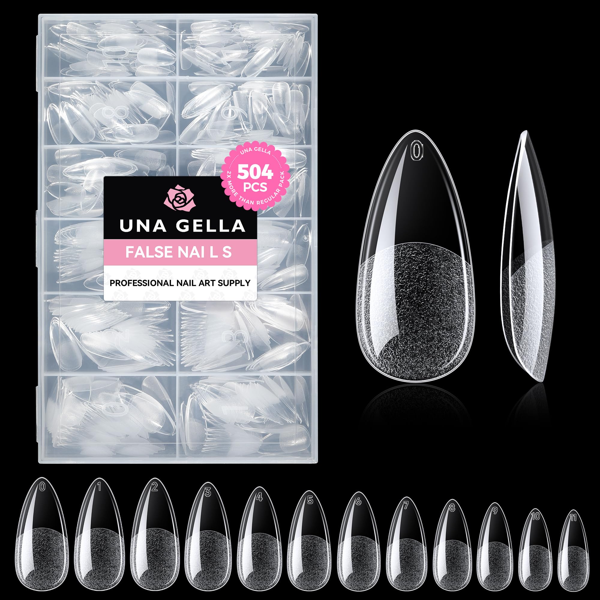 Medium Almond Gel Nail Tips - 504 Pack
