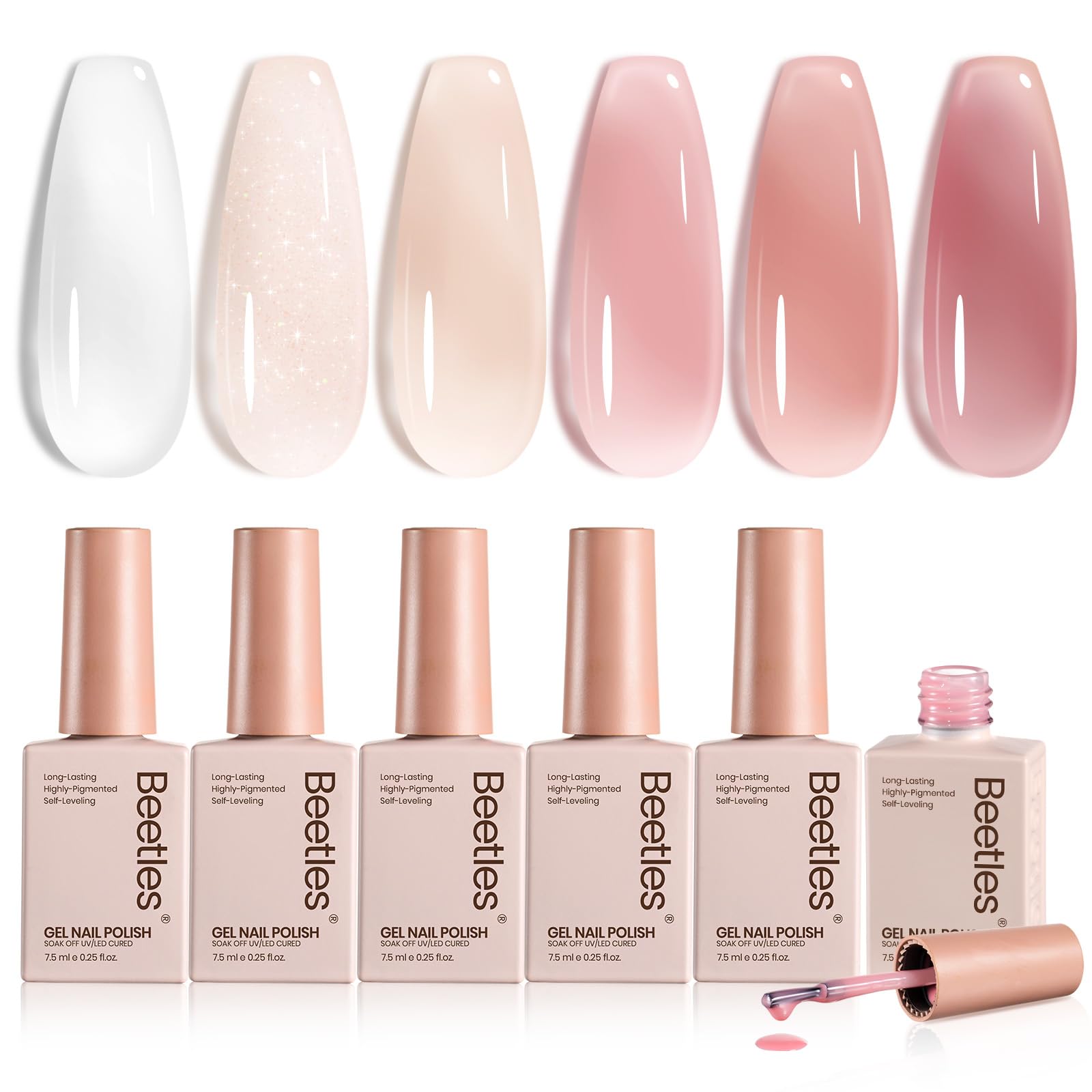 Nude Jelly Gel Polish Set - 6 Shades