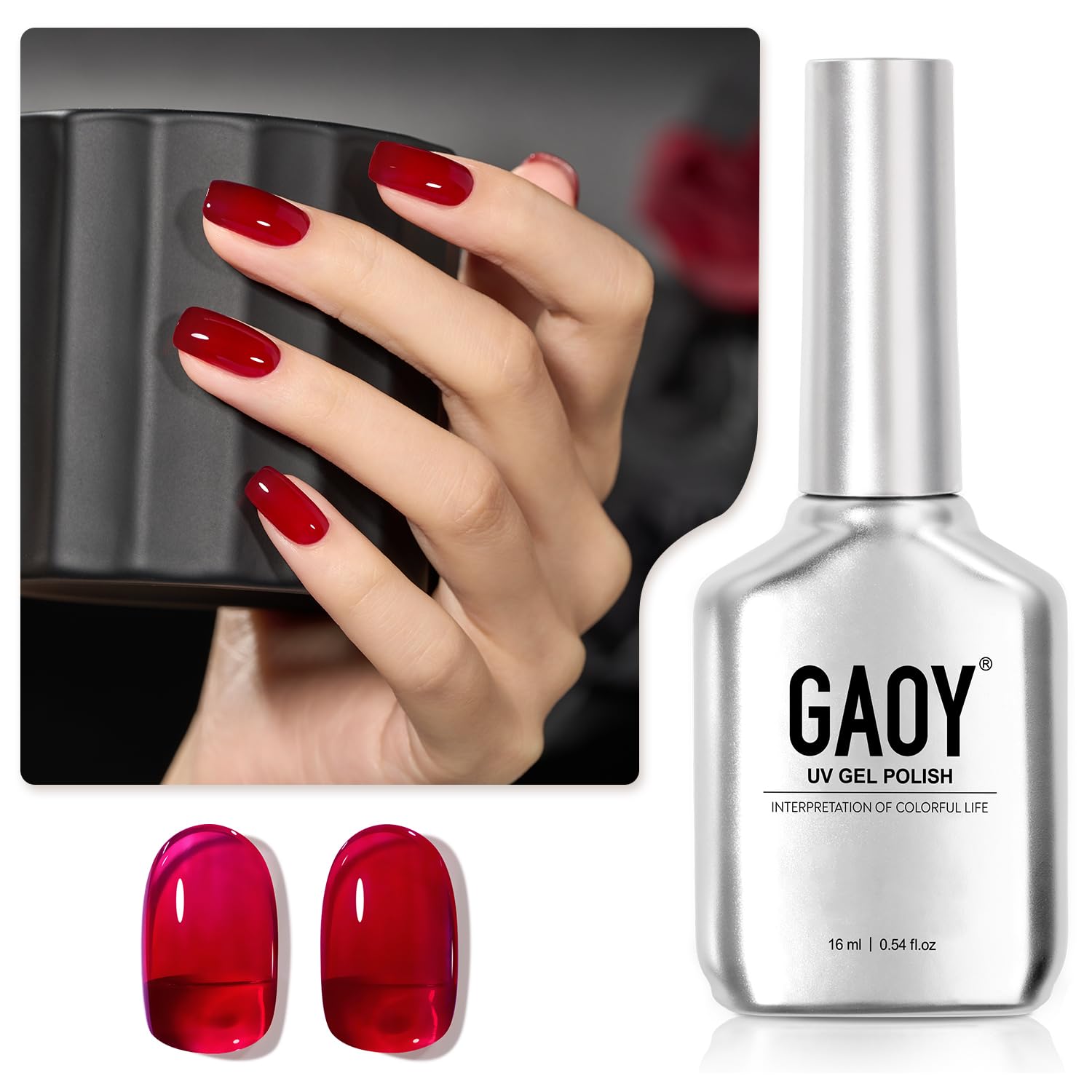 Sheer Wine Red Gel Polish